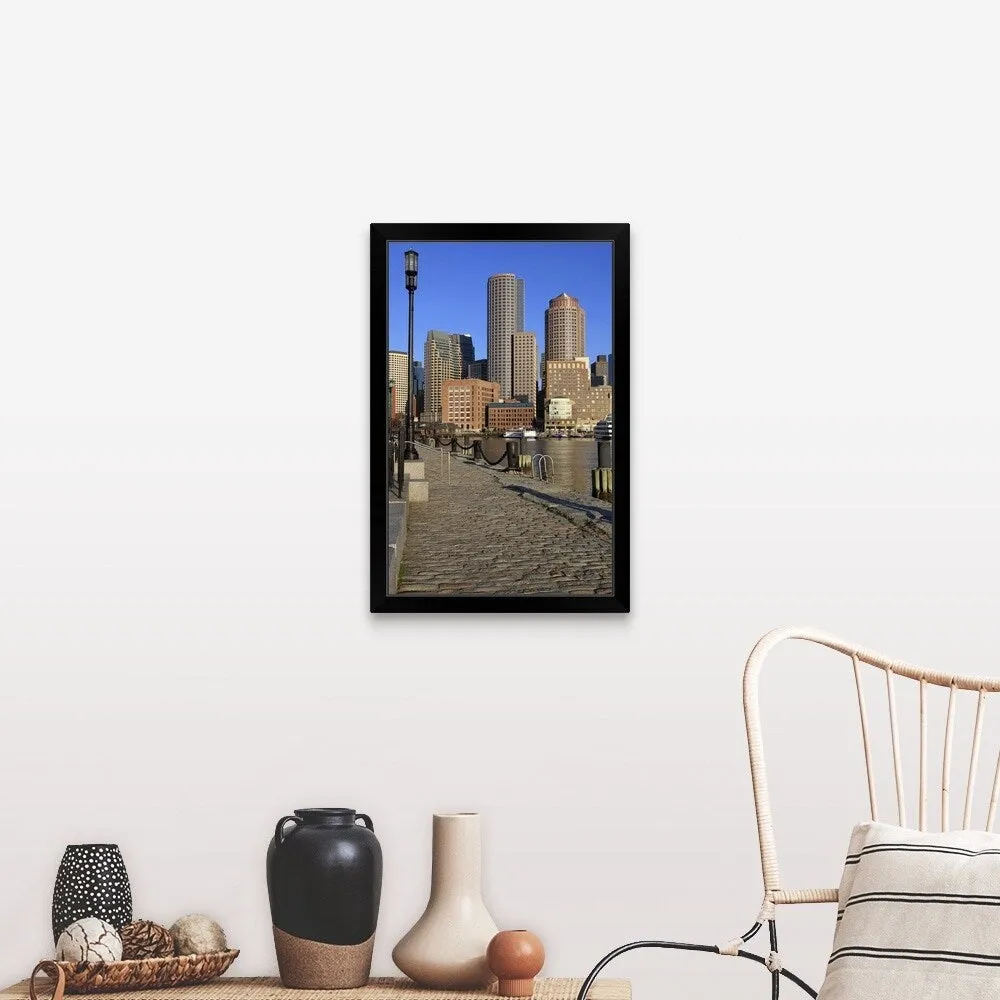 "Boston Harborwalk" Black Framed Print