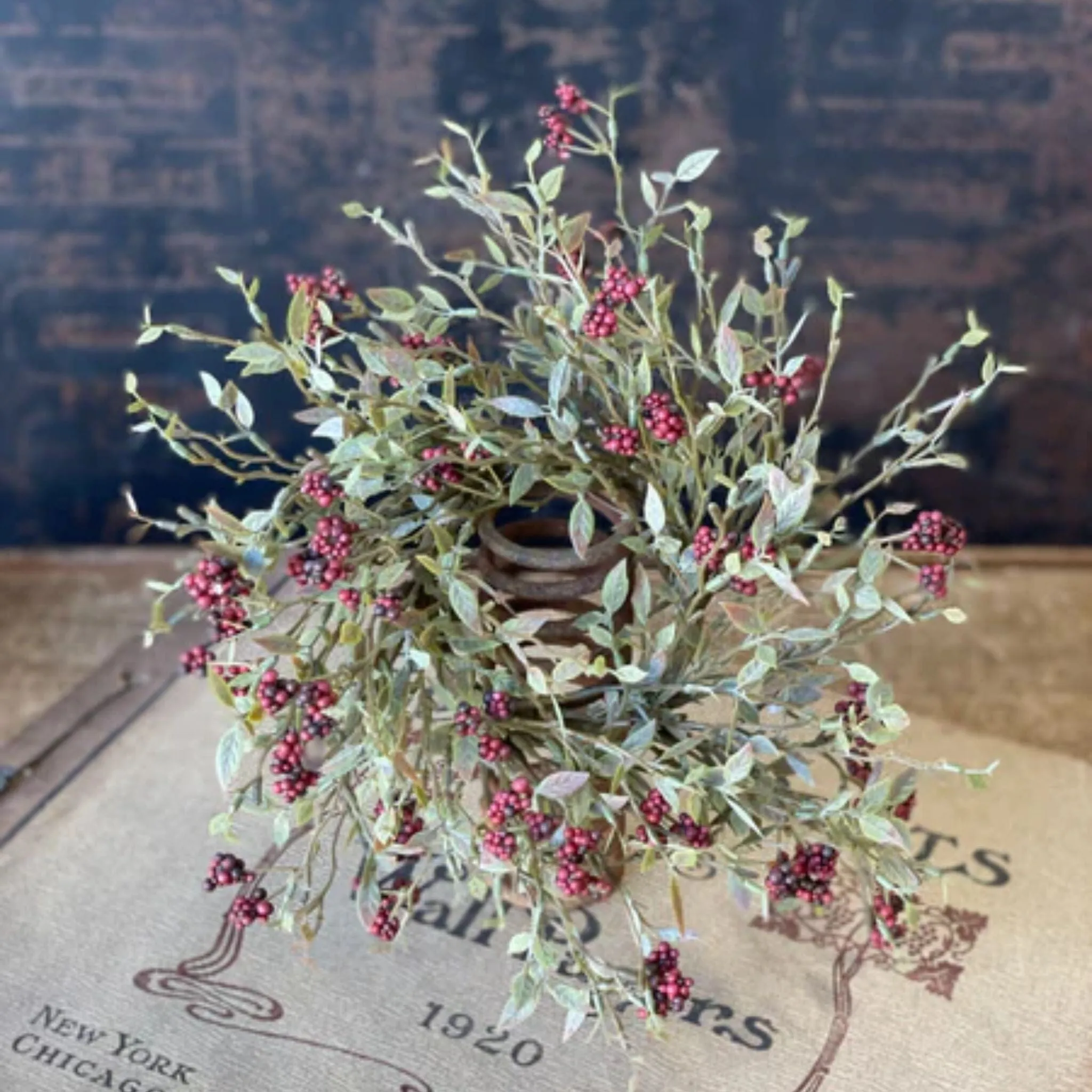 Red Hasp Berry Candle Ring