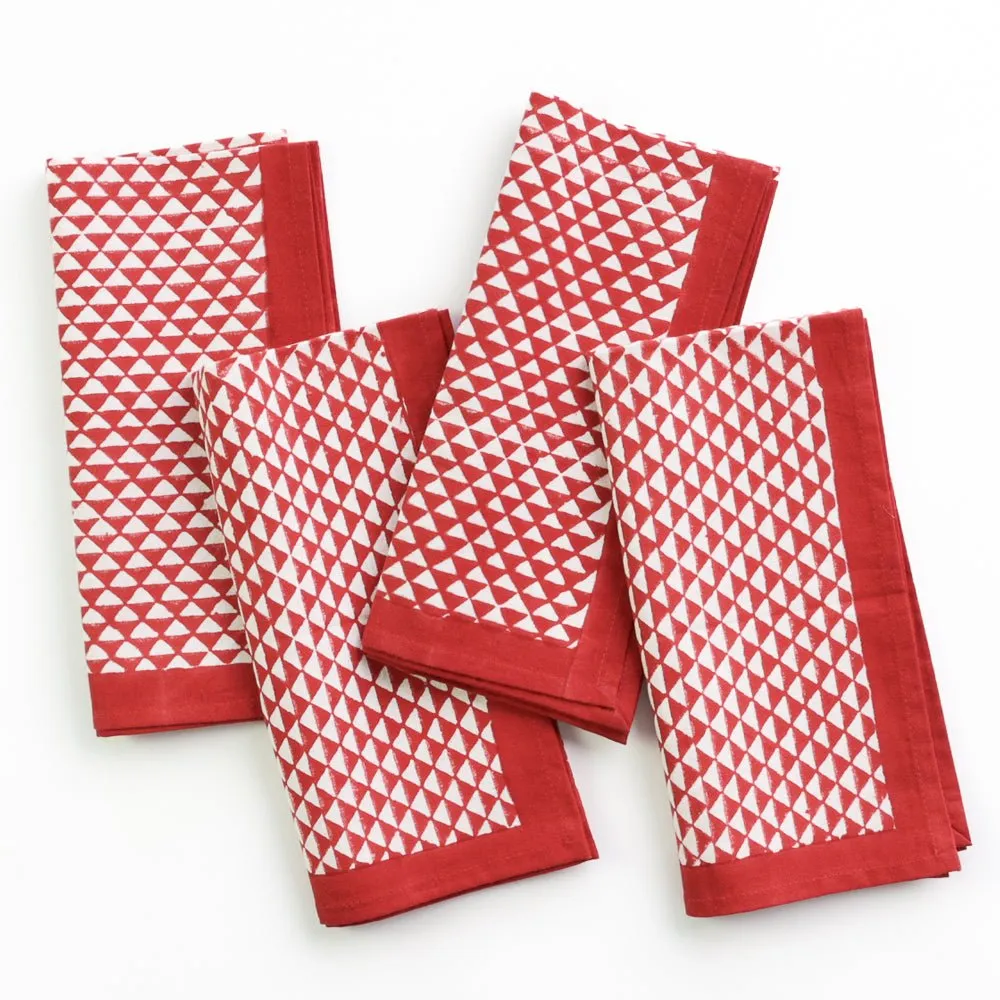 Red Triangle Napkin | Set of 4