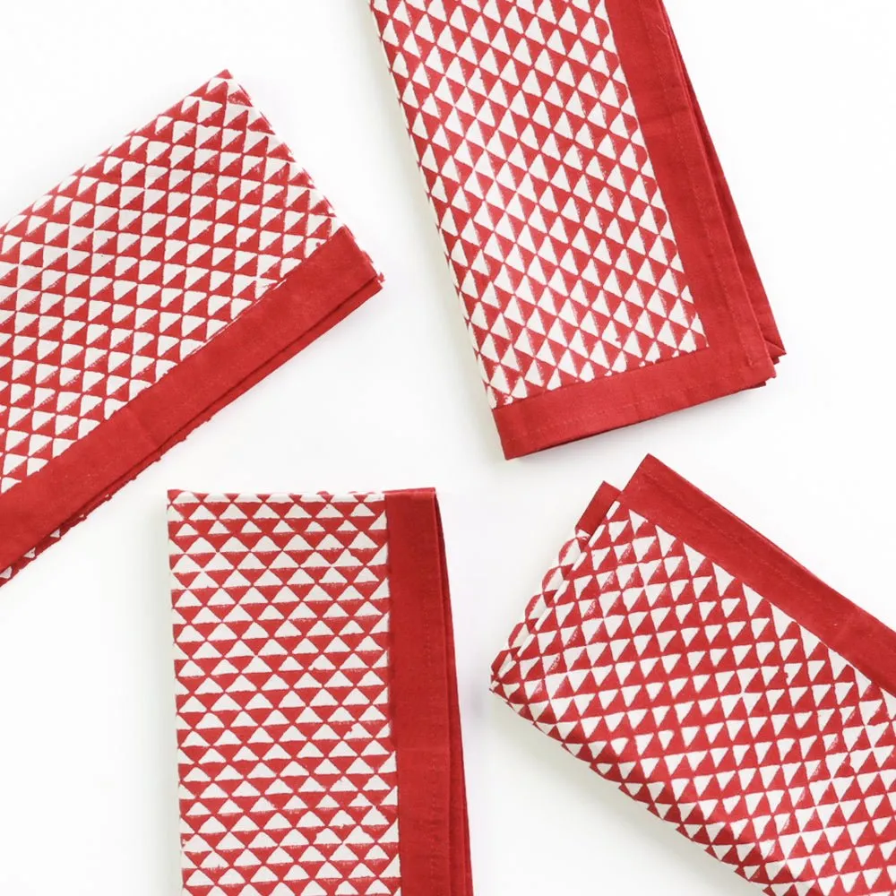 Red Triangle Napkin | Set of 4