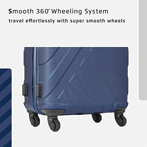 Safari Ray 65 cms Medium Check-in Polycarbonate (PC) Hard Sided 4 Wheels 360 Degree Rotation Luggage/Suitcase/Trolley Bag (Midnight Blue)