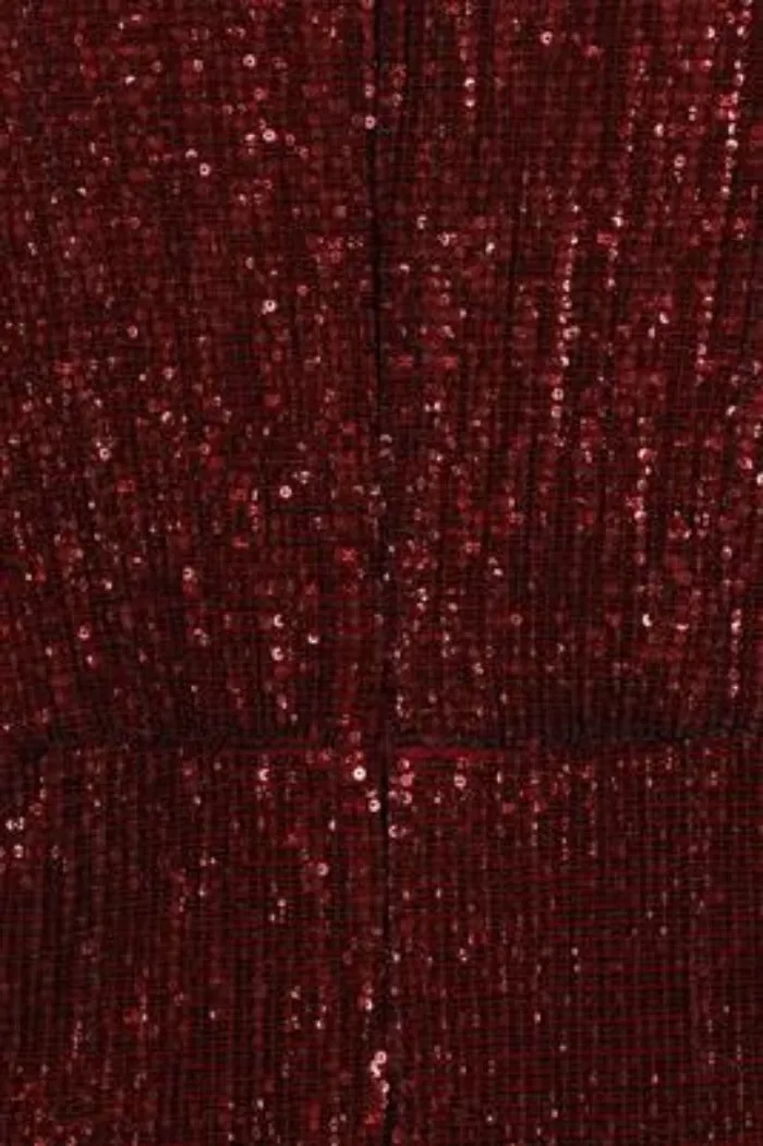 Salma Luxe Berry Keyhole Glistening Sequin Fishtail Maxi Dress