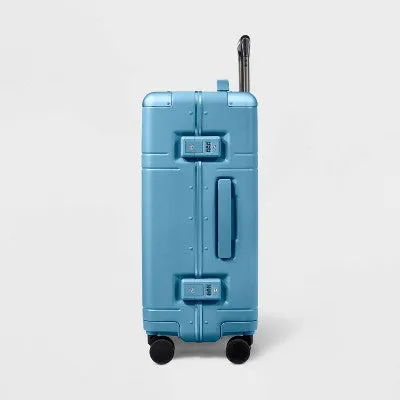 Signature Hardside Trunk Carry On Spinner Suitcase Blue - Open Story