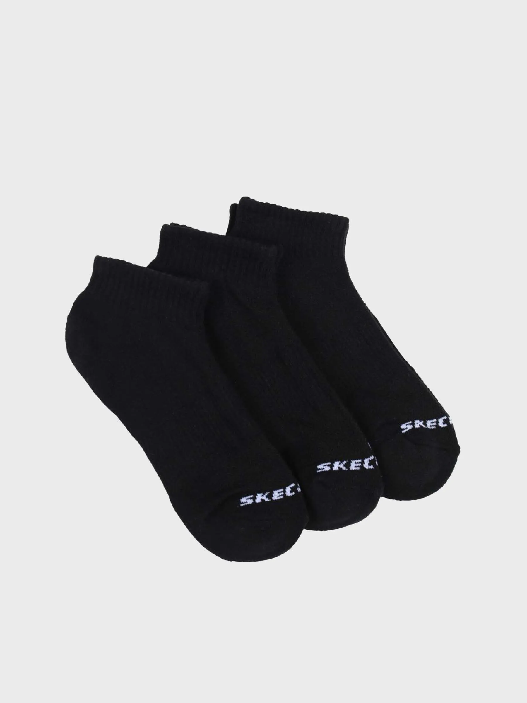 Skechers 3 Pack Women 1/2 Terry Qtr Crew Socks