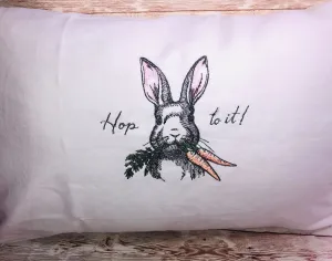 Spring Easter Rabbit Bunny White Lumbar Throw Pillow Cushion Cover,12x20