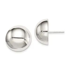 Sterling Silver 16MM Half Ball Post Earrings