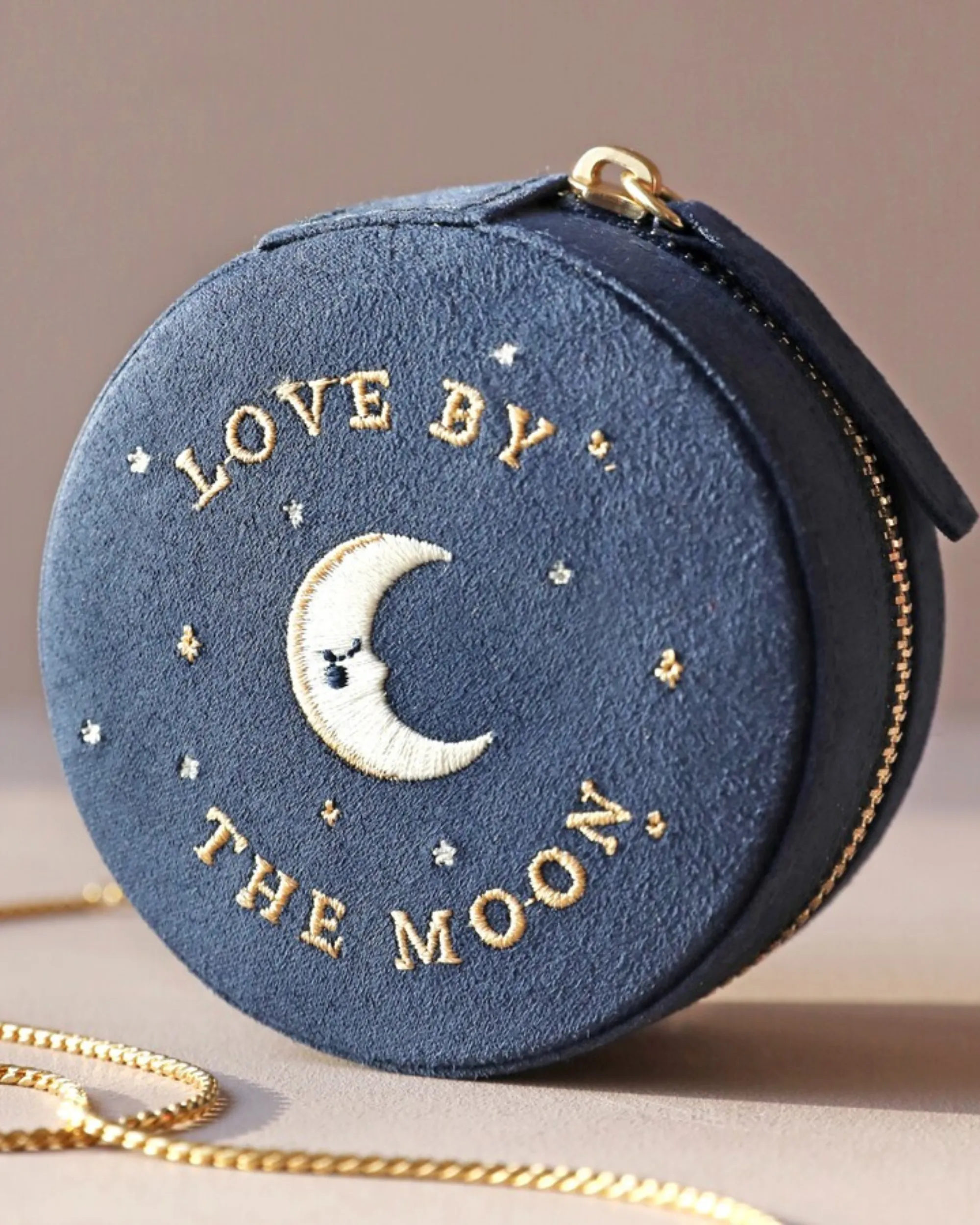 Sun & Moon Jewelry Case | Navy