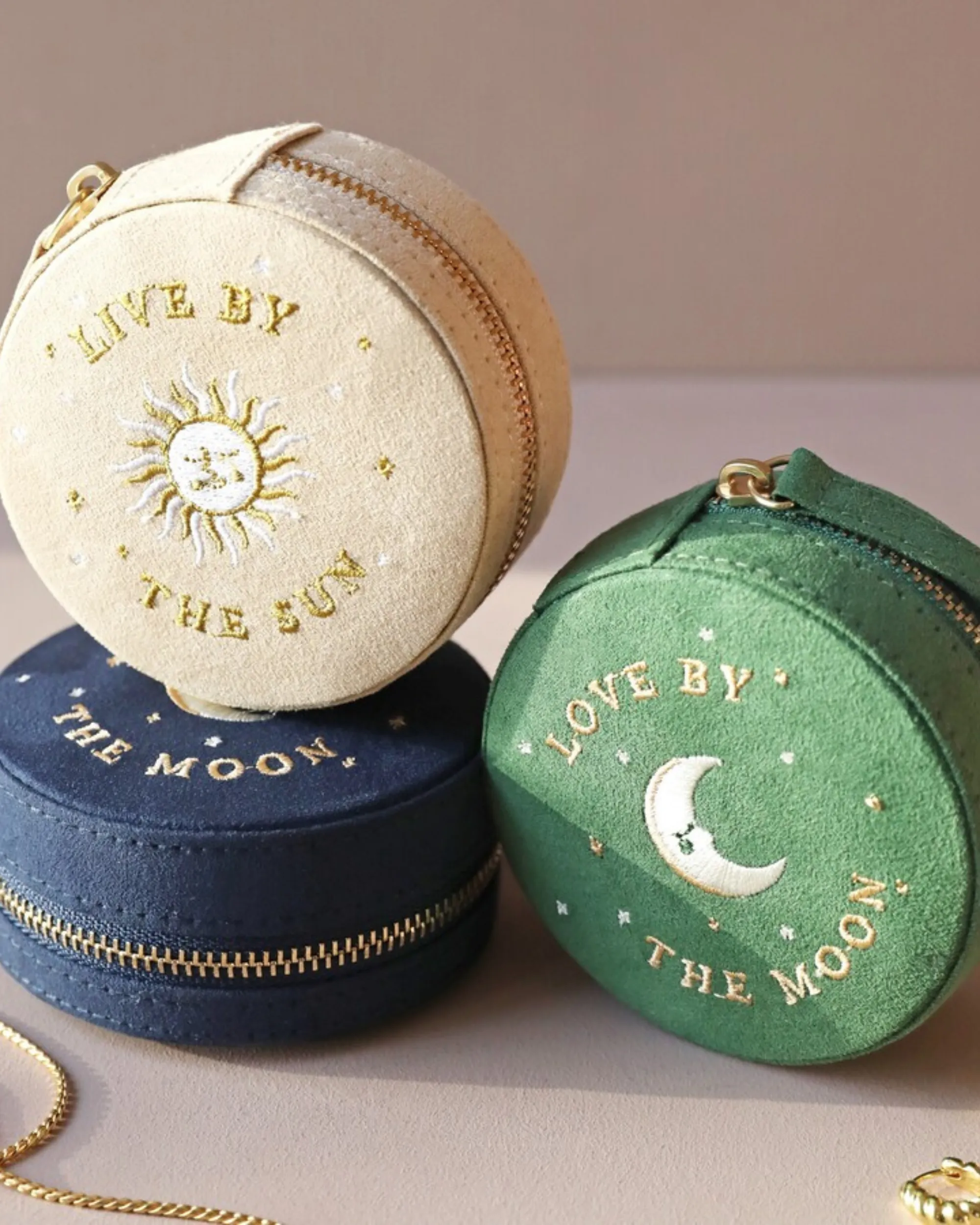 Sun & Moon Jewelry Case | Navy