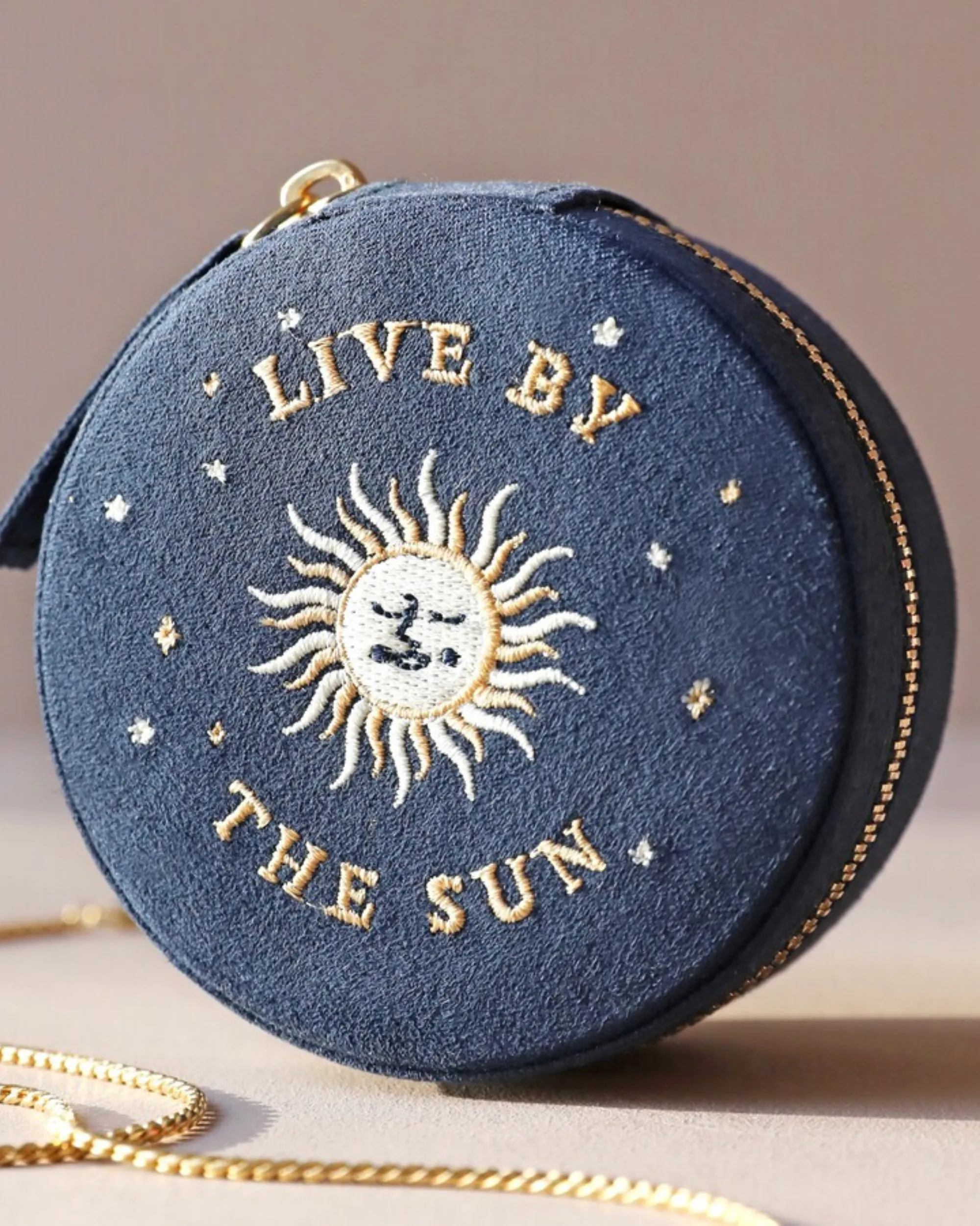 Sun & Moon Jewelry Case | Navy