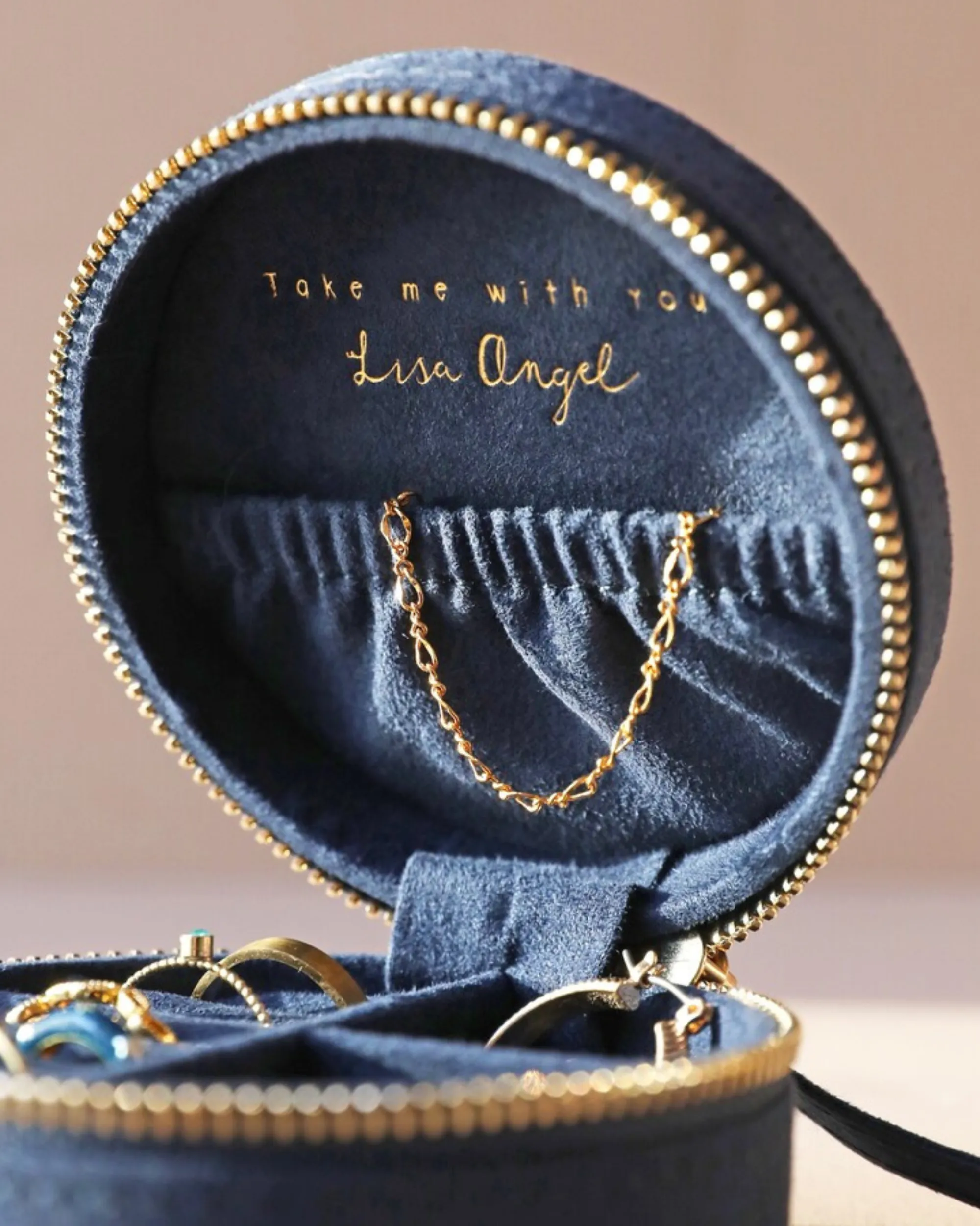 Sun & Moon Jewelry Case | Navy