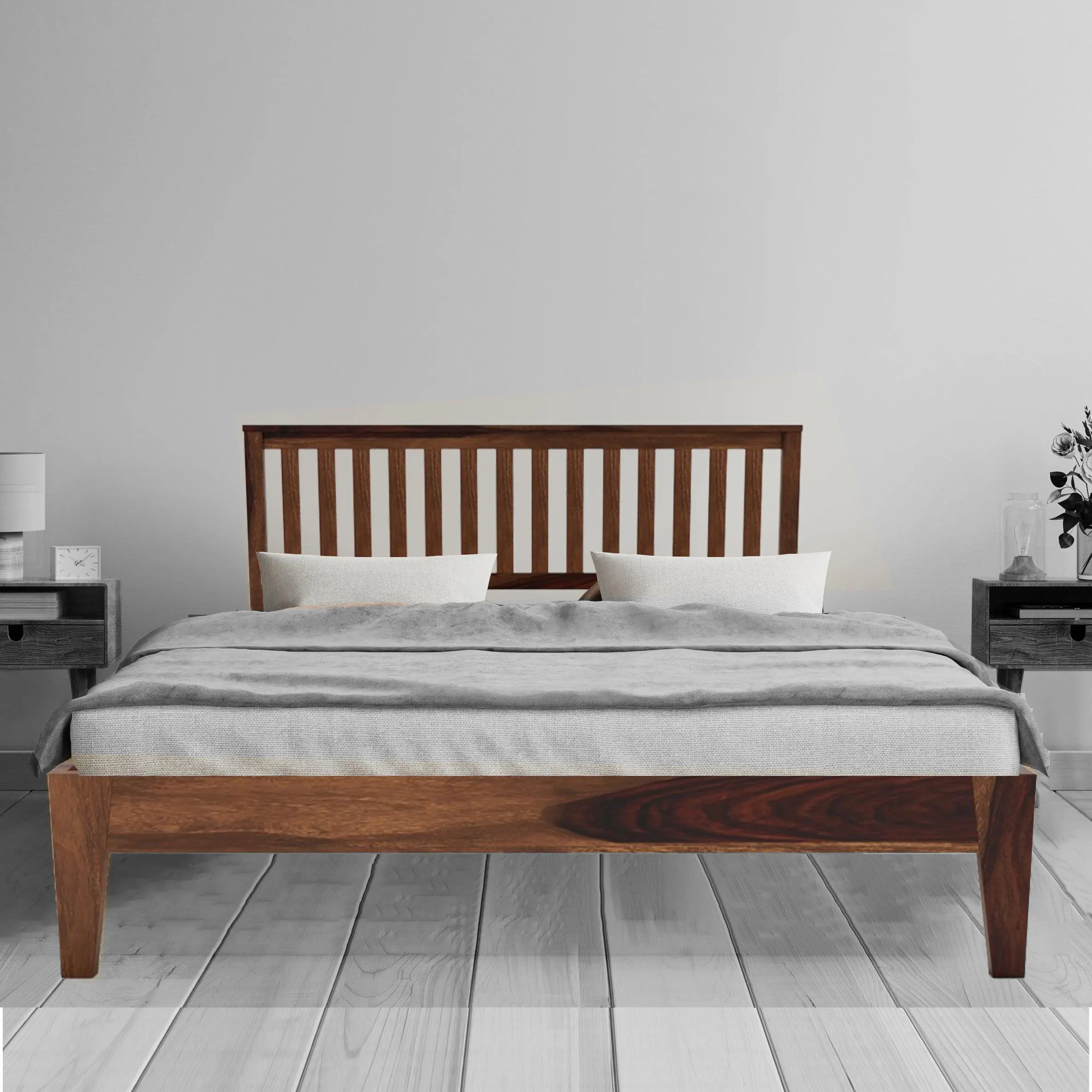 SUPAN BED QUEEN Sheesham Wood (Honey Finish)