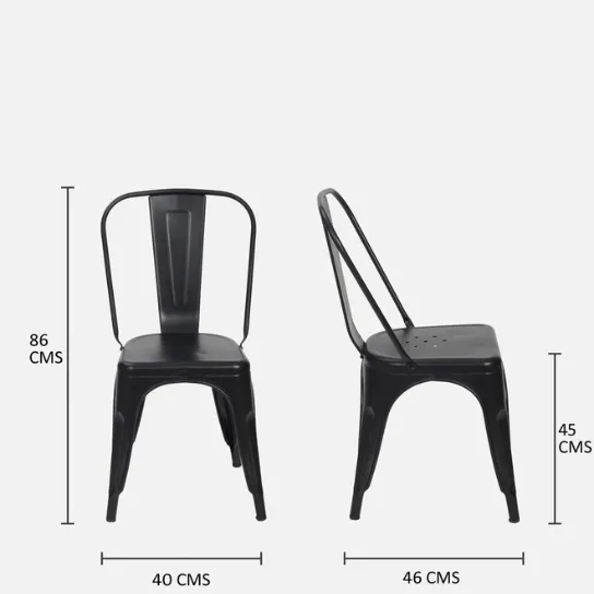 The Attic Metal Tolix Chair Set of 2 Industrial Seating at Its Finest Black