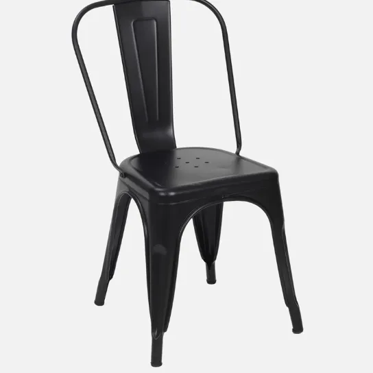 The Attic Metal Tolix Chair Set of 2 Industrial Seating at Its Finest Black