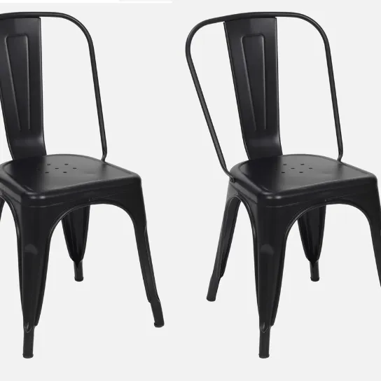 The Attic Metal Tolix Chair Set of 2 Industrial Seating at Its Finest Black