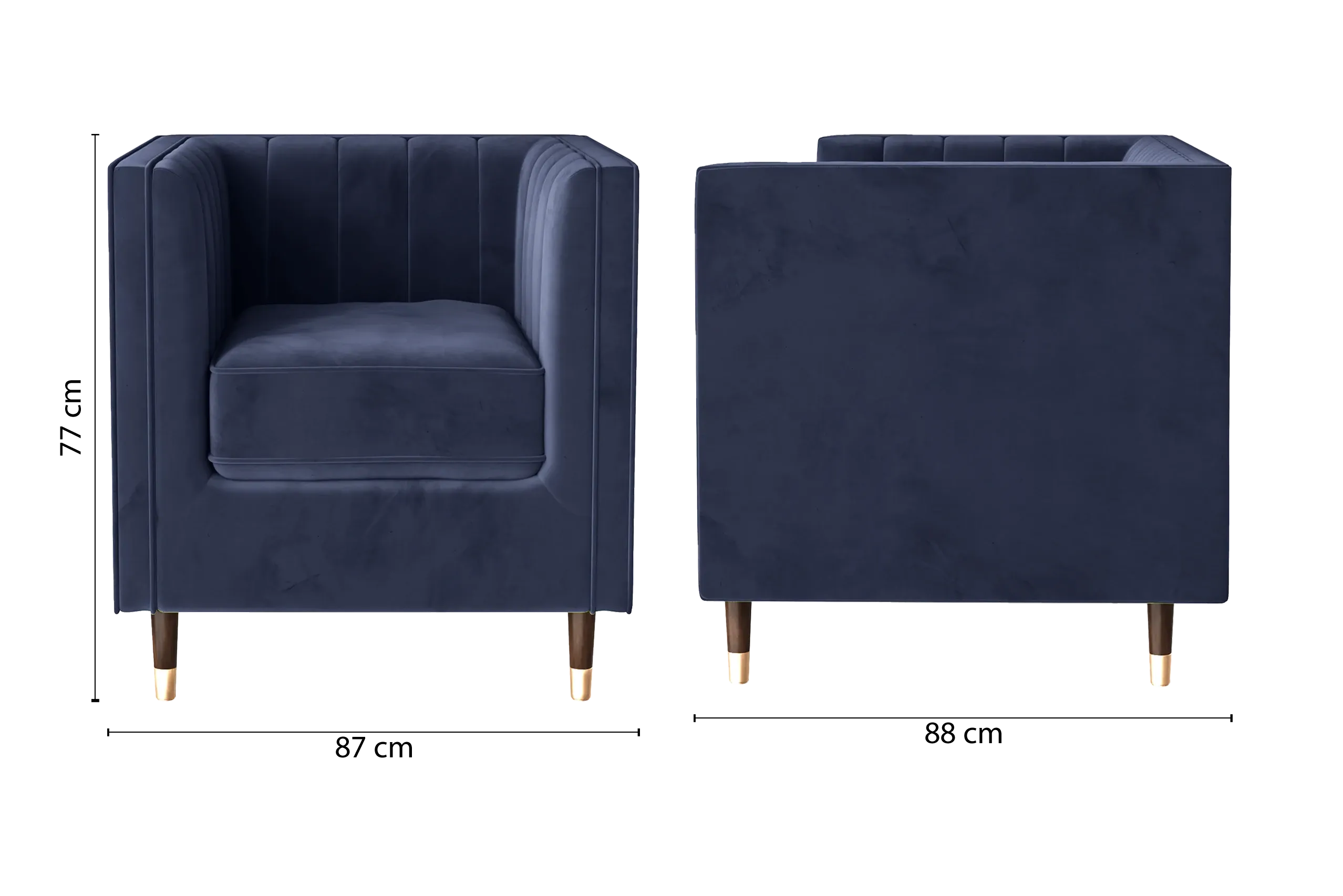 Tivoli Armchair Dark Blue Velvet