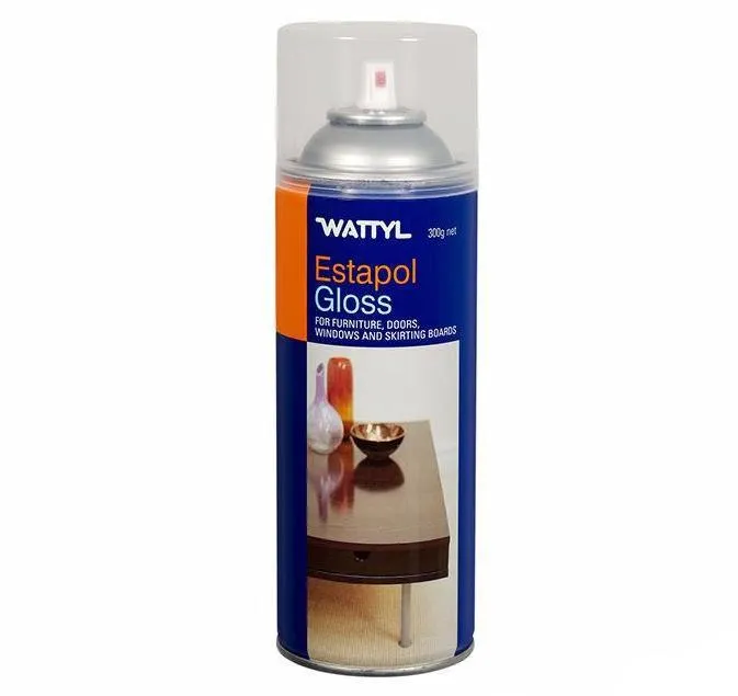 Wattyl Estapol Interior Polyurethane Spray Aerosol 300g Gloss Varnish Furniture