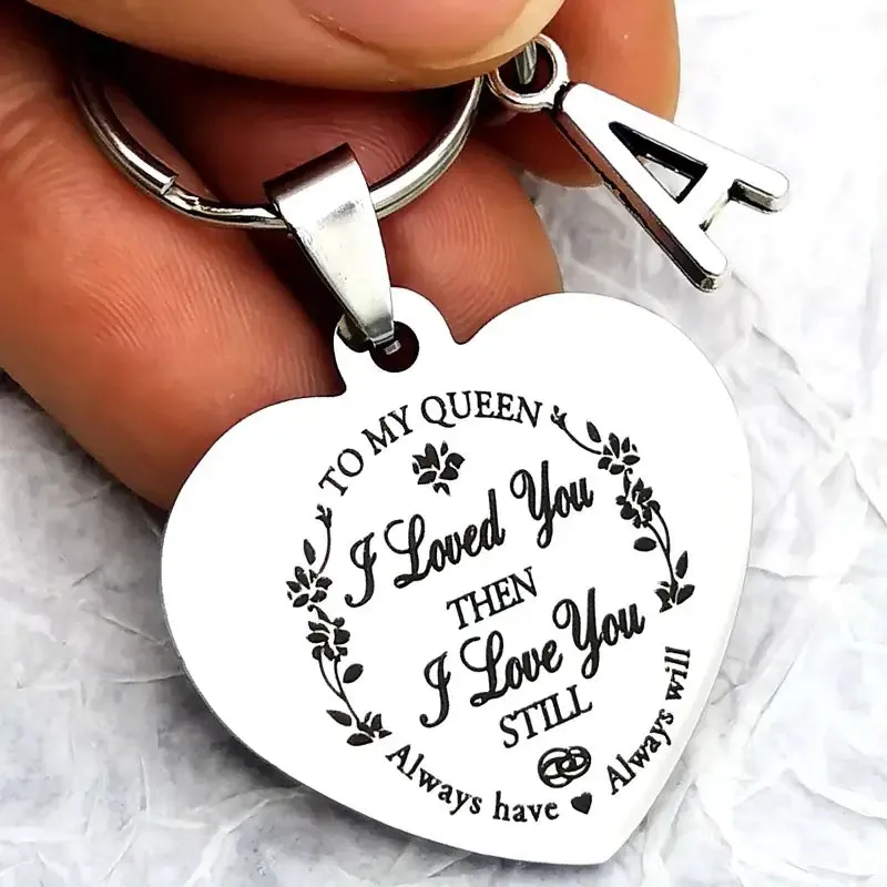 Women Heart Keychain with Inital