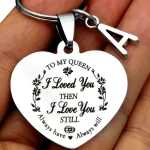 Women Heart Keychain with Inital