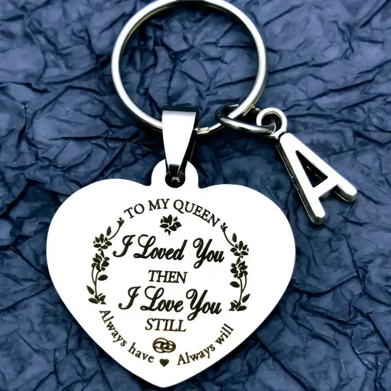 Women Heart Keychain with Inital