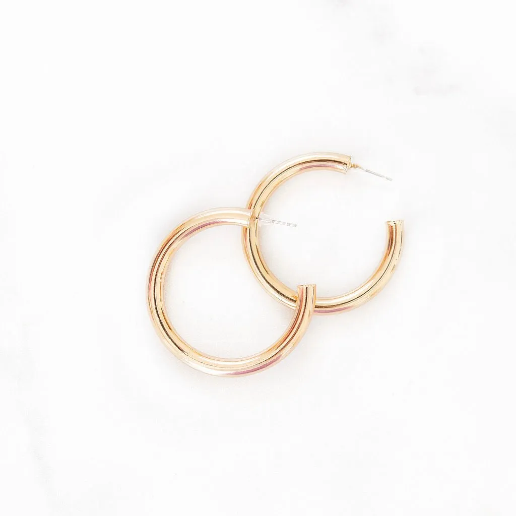 XL Classic Thick Gold Hoops