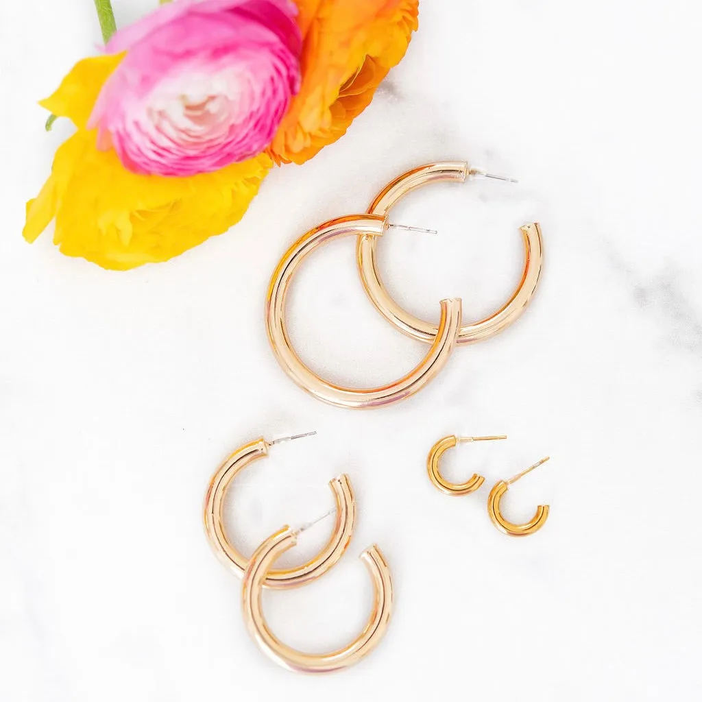 XL Classic Thick Gold Hoops