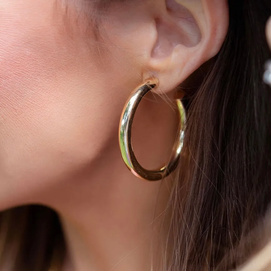 XL Classic Thick Gold Hoops